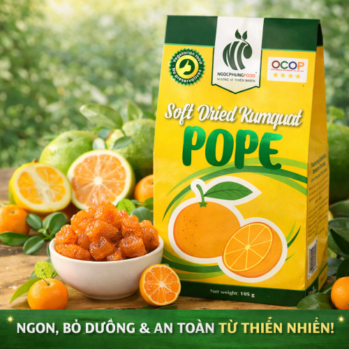 MỨT TẮC DẺO POPE – NGỌT THANH TỪ THIÊN NHIÊN
